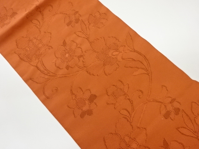 JAPANESE KIMONO / VINTAGE NAGOYA OBI / TSUZURE / WOVEN FLOWER ARABESQUE